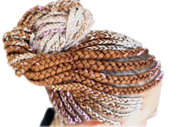 kuyruk, örgüler dokusuna toplanan kadın Afrika örgüler