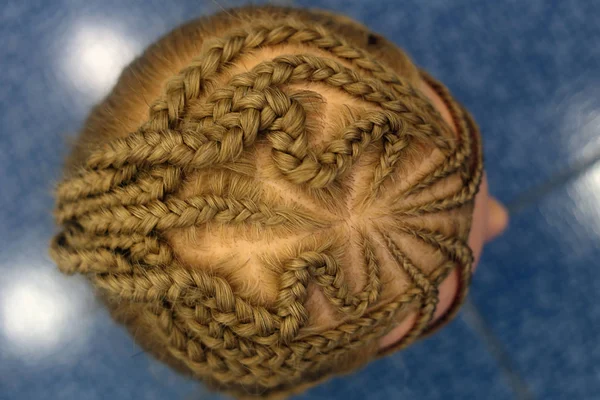 Trenzas Coletas Dibujos Los Fondos Trenzados Pelo Fondo Neutro Cabeza — Foto de Stock