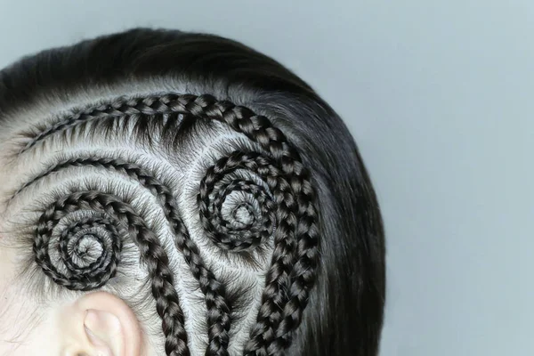 Las Coletas Templo Textura Los Cabello Los Dibujos Las Trenzas — Foto de Stock