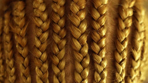 Υφή Των Μαλλιών Κοτσιδάκια Μπούκλες Χτένισμα Αποτέλεσμα Των Εργασιών Της — Φωτογραφία Αρχείου