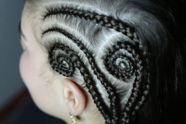 Las Coletas Templo Textura Los Cabello Los Dibujos Las Trenzas —  Fotos de Stock