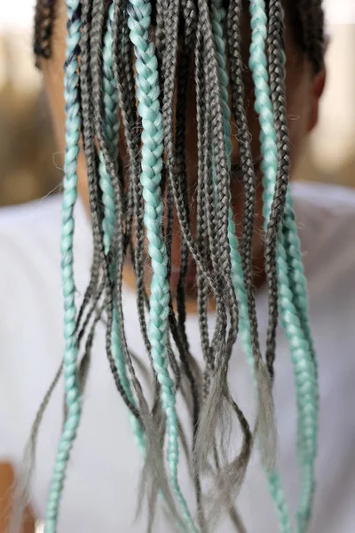 Thin Braids African Style French Braids Head Man — Stock Photo, Image