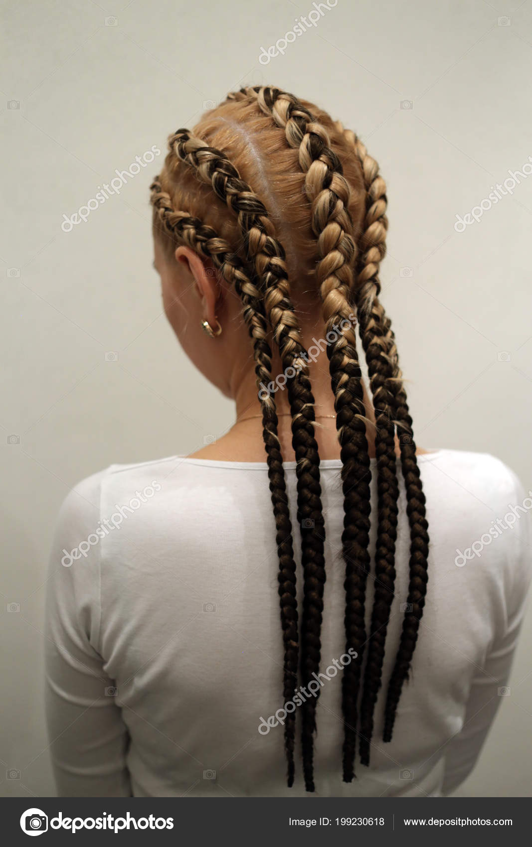 Girl Haircut Two Pigtails White Background Braids Kanekalon
