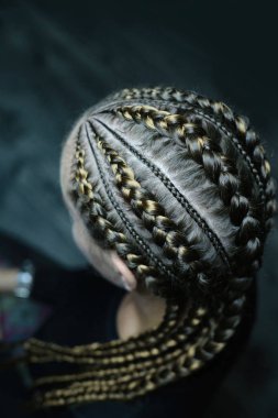 ince ve kalın örgüler yaratıcı saç modeli Afrika s desenlerini