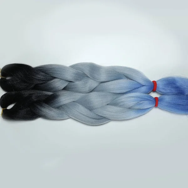 Канекалон Штучне Волосся Плетіння Коси Кольорові Стрічки — стокове фото