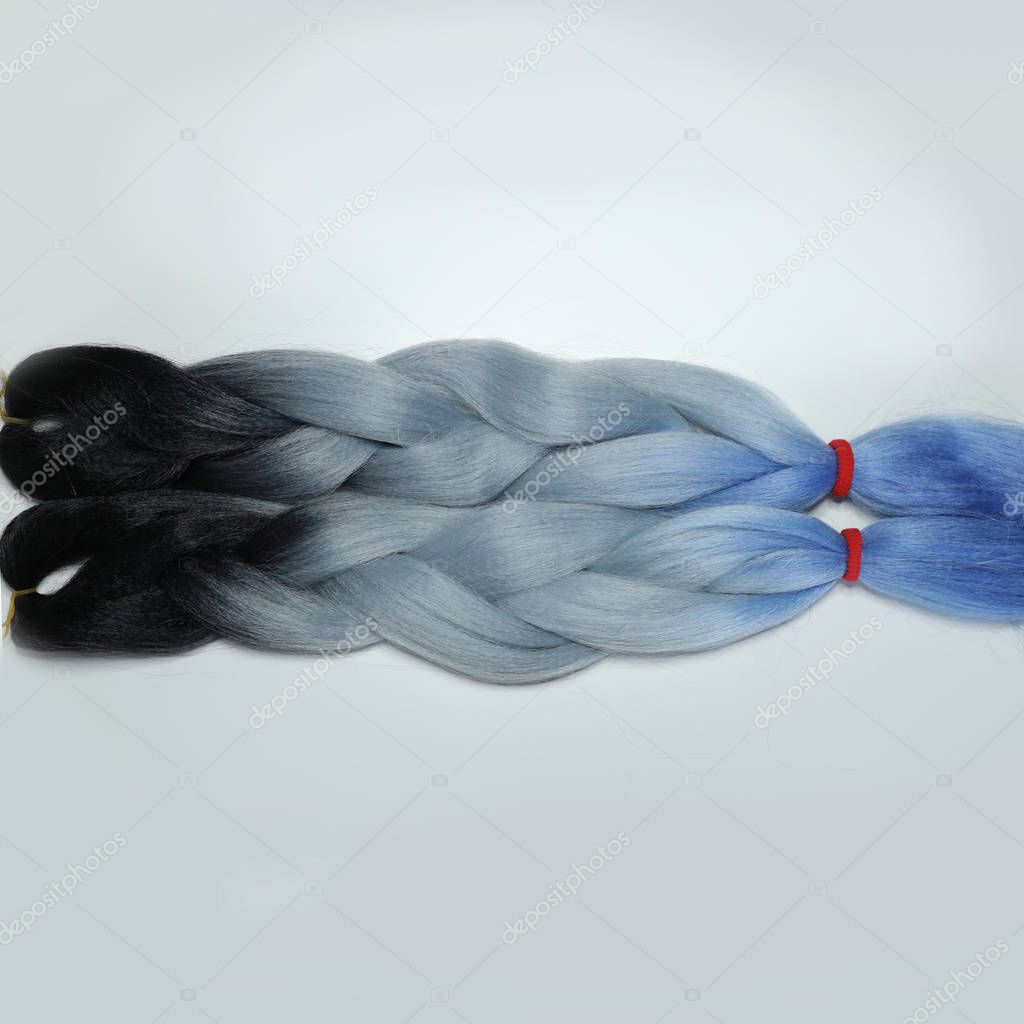 kanekalon, hair artificial for braiding braids, colored ribbons 
