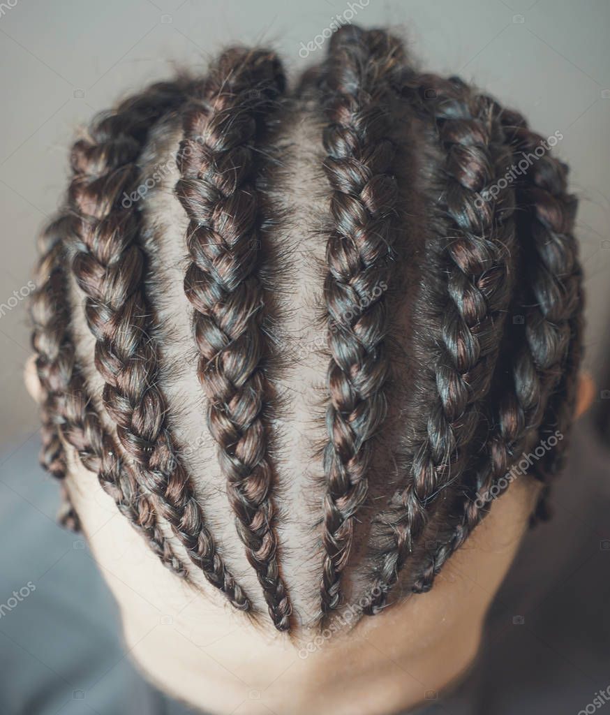 Hombres trenzas cornrows para hombres, trenzado pelo, primer plano