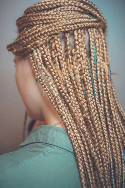 African braids, many thin braids a month later