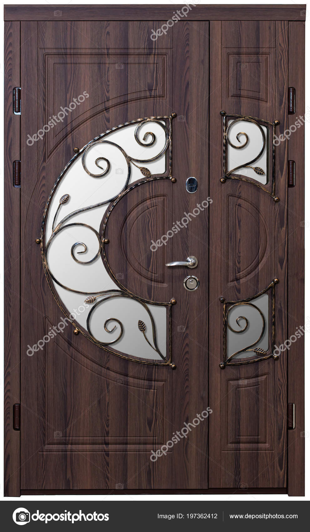 Porte Bois Fermée Isolée Sur Fond Blanc Image Une Porte
