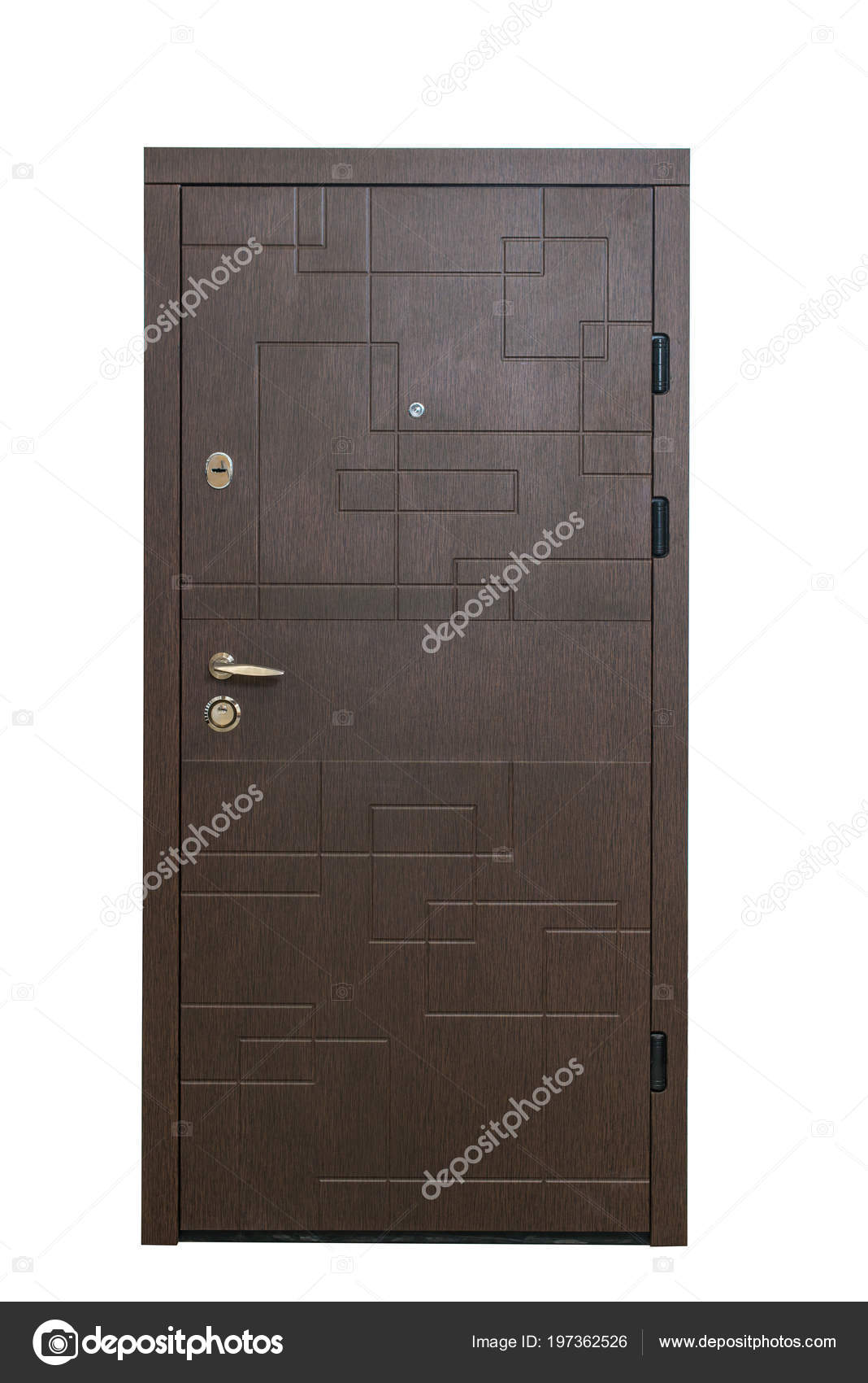 Closed Wooden Door Isolated White Background Image Closed Door Entrance Stock Photo C Barilos 197362526