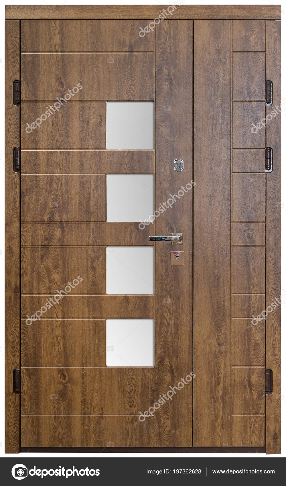 Closed Wooden Door Isolated White Background Image Closed