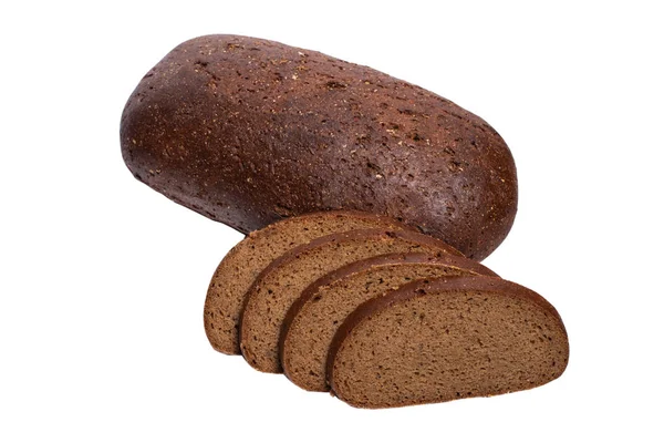 Fresh sliced rye bread on white background — Stock Photo, Image