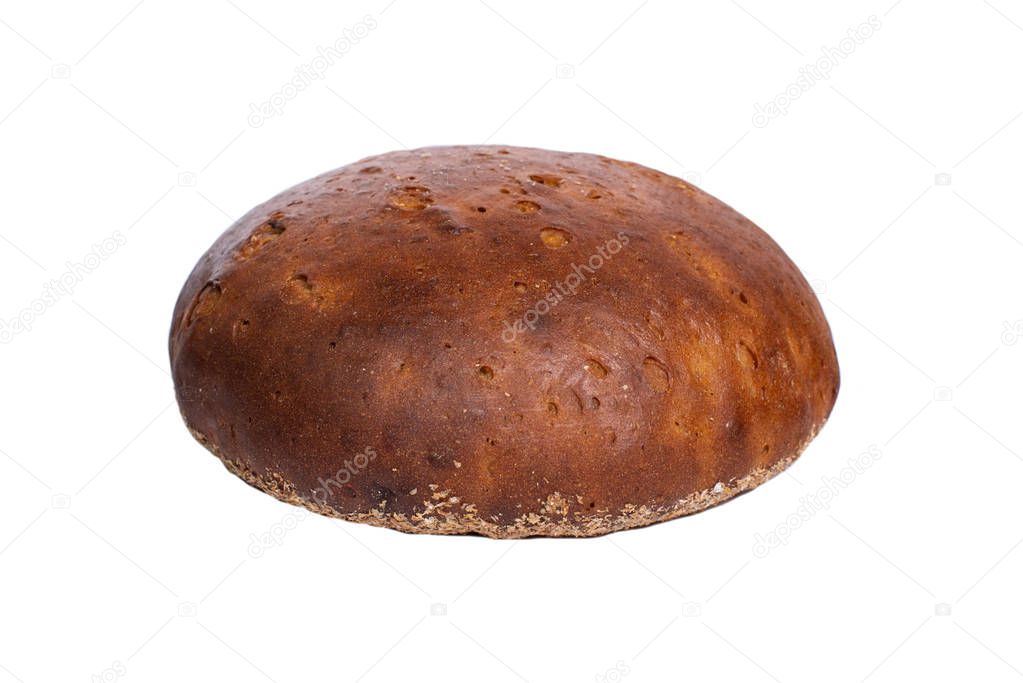 Fresh wheat bread on white background