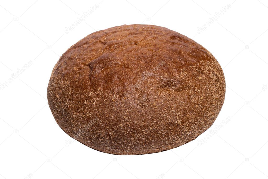 Fresh rye bread bread on white background