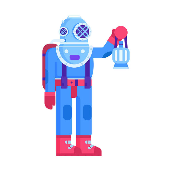 Deep Diver в старинном водолазном костюме
