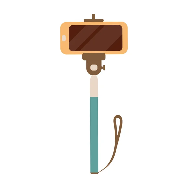 Selfie Stick con teléfono móvil o celular — Archivo Imágenes Vectoriales