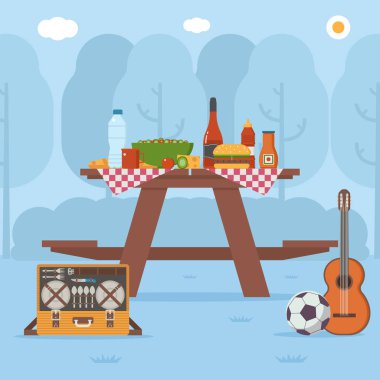 Kamu park piknik masası