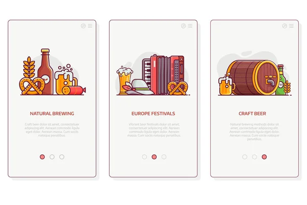 啤酒节和酿造用户界面插图 — 图库矢量图片