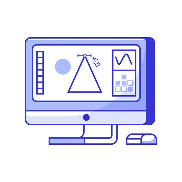 Cyfrowy Monitor projektanta ikona — Wektor stockowy