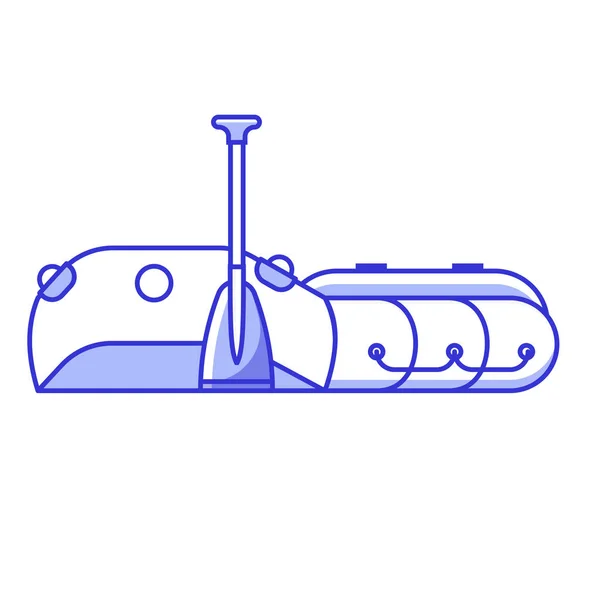 Icono del barco de rafting inflable de pesca — Vector de stock