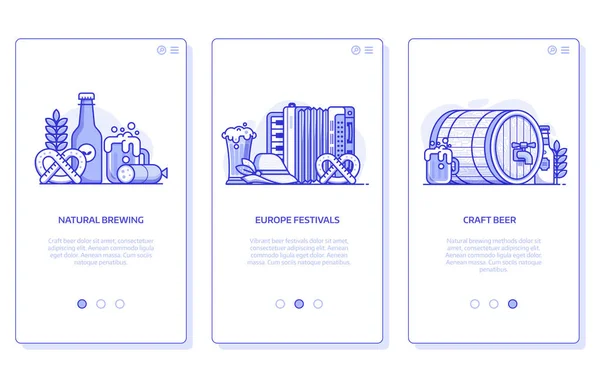 啤酒节和酿造用户界面插图 — 图库矢量图片