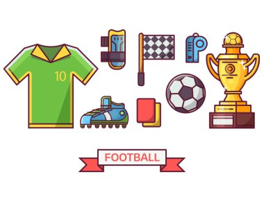 Futbol ve futbol Icons Set