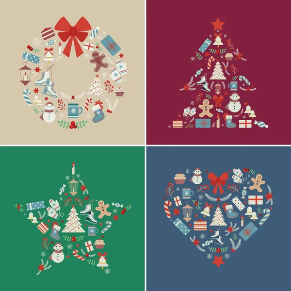 Winter Christmas Holiday Prints — Stock Vector