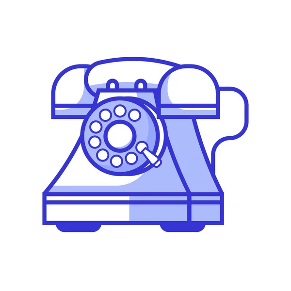 Retro telefoon met draaiknop pictogram — Stockvector