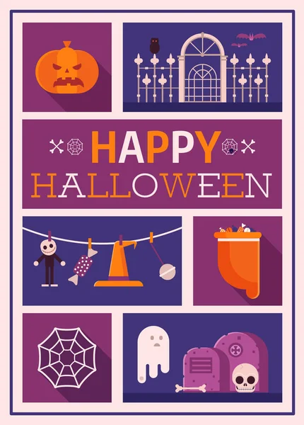 Feliz postal de Halloween — Archivo Imágenes Vectoriales