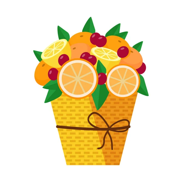 Icona del mazzo di frutta esotica — Vettoriale Stock