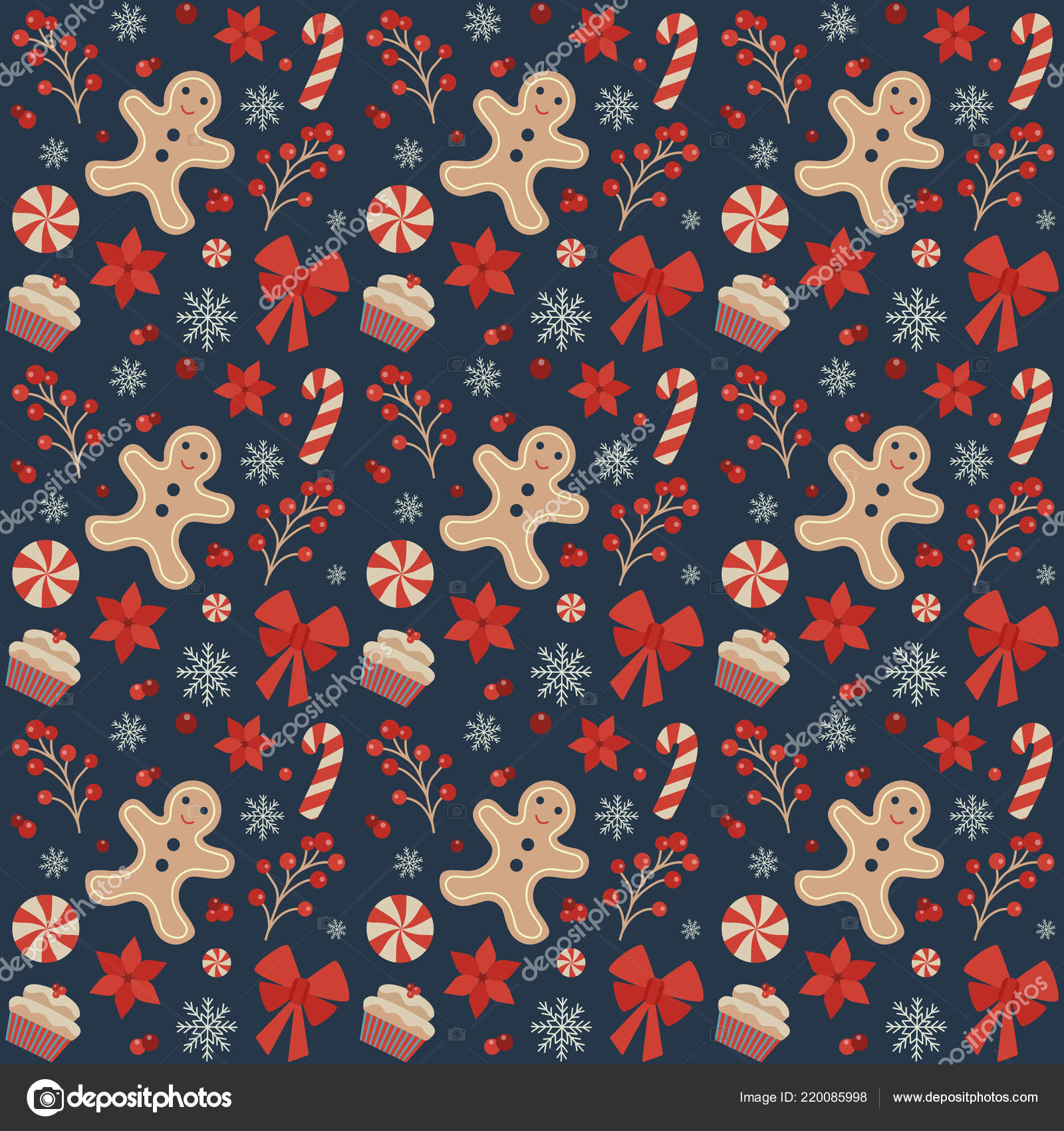 Gingerbread Man Christmas Wrapping Paper Seamless Pattern Stock Photo,  Picture and Royalty Free Image. Image 67105495.