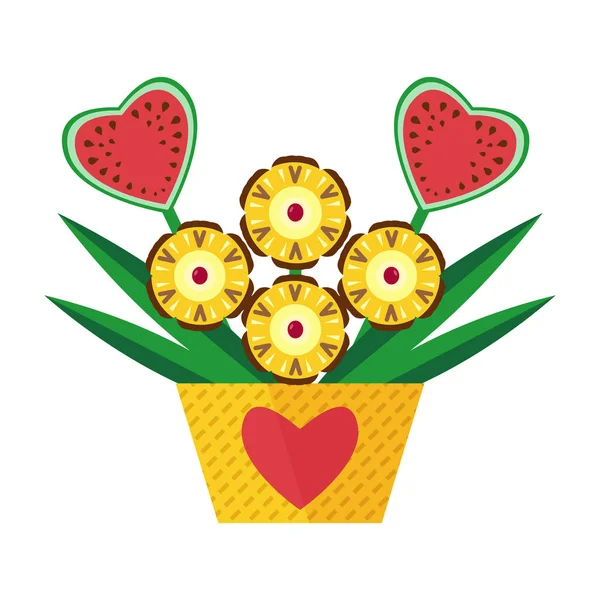 Exotické ovocné kytice ikona — Stockový vektor