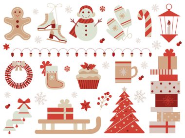 Festival Christmas simgeleri ve öğeleri
