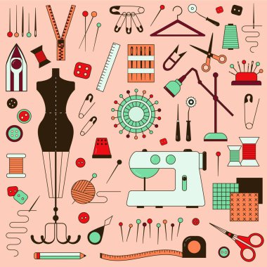 Dikiş ekipman ve terzi dikiş elemanları