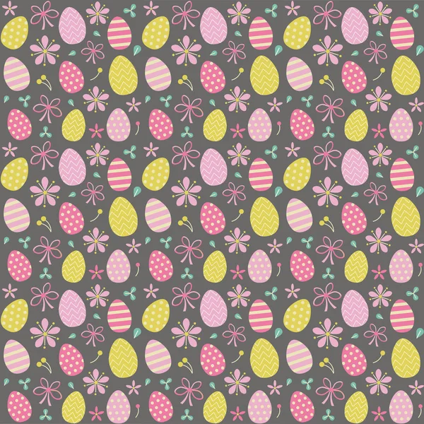 Patrón repetitivo sin costuras con huevos de Pascua — Vector de stock