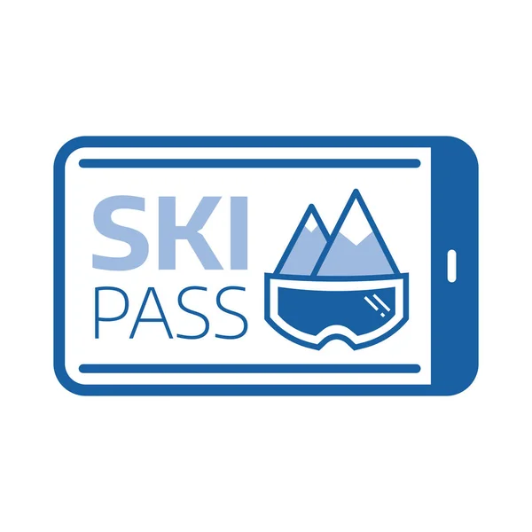 Ski Pass Entrance Card Icon — Stock Vector