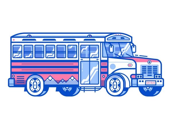 Ícone de ônibus de ônibus de esqui — Vetor de Stock