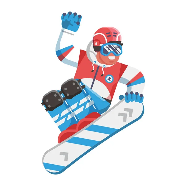 Jumping Snowboarder Freestyling — Stock Vector