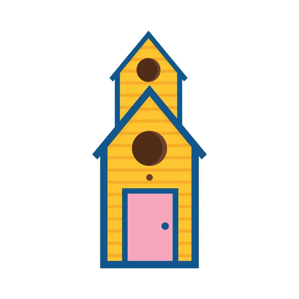 Kreslený ptačí dům ikona — Stockový vektor