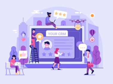 CRM hizmet platformu illüstrasyon