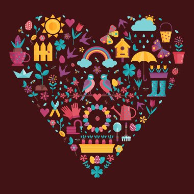 Aşk bahar kartpostal