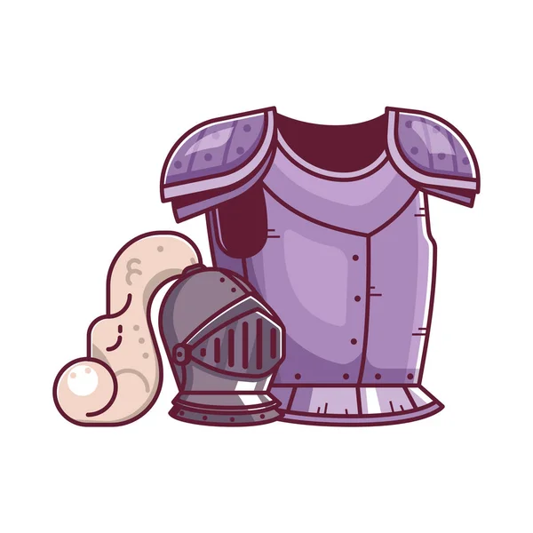騎士の鎧とヘルメット ファンタジー アイコン — ストックベクタ