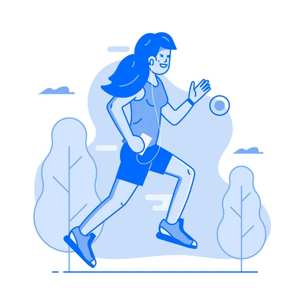 Joggling donna in movimento — Vettoriale Stock