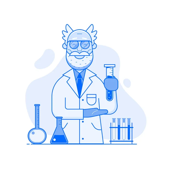 古い科学と実験装置のフラスコ — ストックベクタ