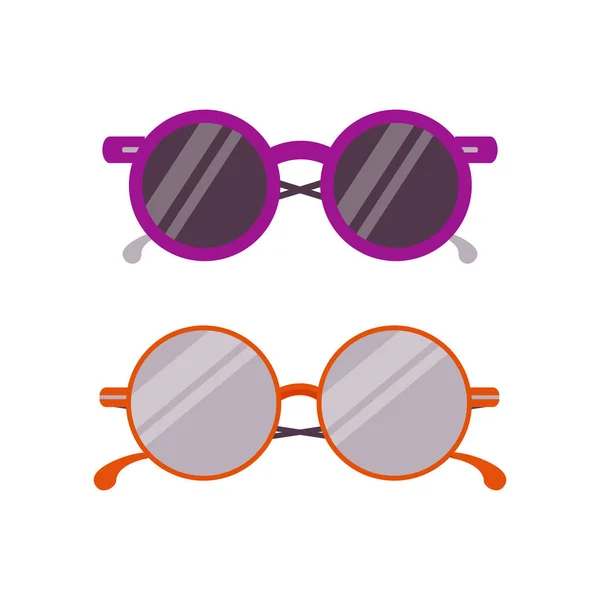 Trendy Circle Sun Glasses — Stock Vector