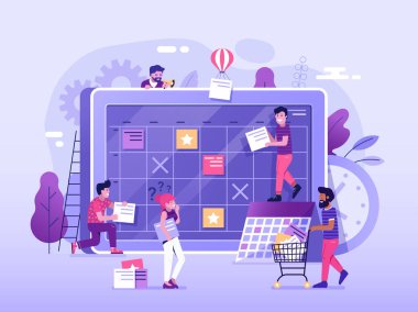 Scrum Board Iş planlama UI Illustration