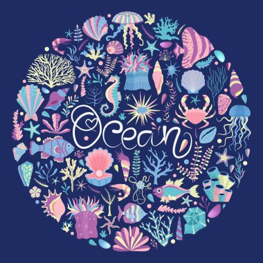 Daire Şeklinde Sualtı Deniz Yaşamı