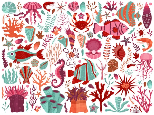 Tropical Sea Reef Underwater Life — Stock Vector