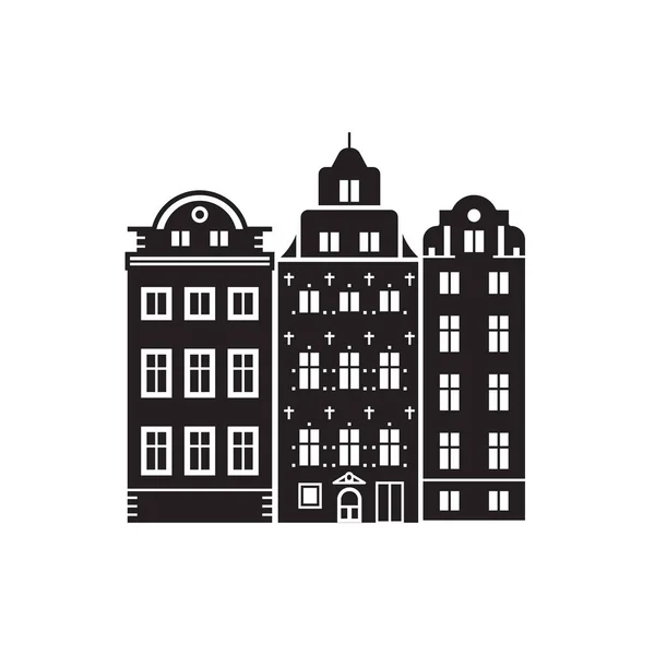 Икона "Дома в Стокгольме" — стоковый вектор