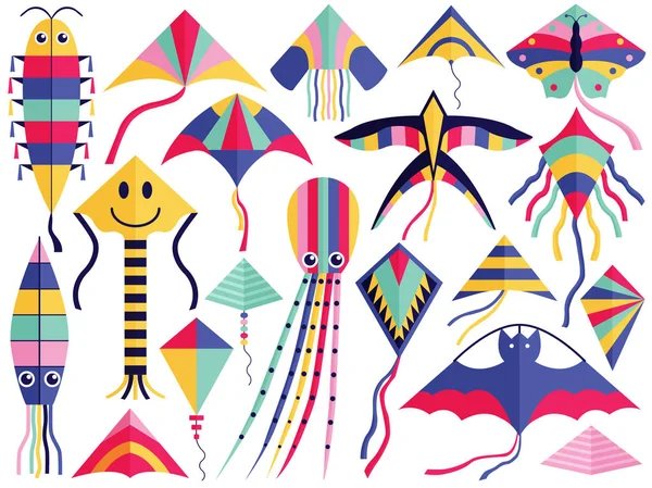 Flying Kite Festival colección conjunto — Vector de stock